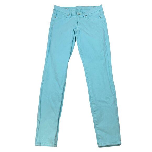Lilly Pulitzer Women’s South Ocean Skinny Jeans Low Rise Turquoise Size 4 - Picture 1 of 9